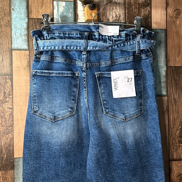Verevet 27 blue wash paper-bag top jeans with belt - Picture 13 of 16